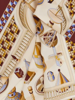 Geometrical renaissance print silk scarf - Women