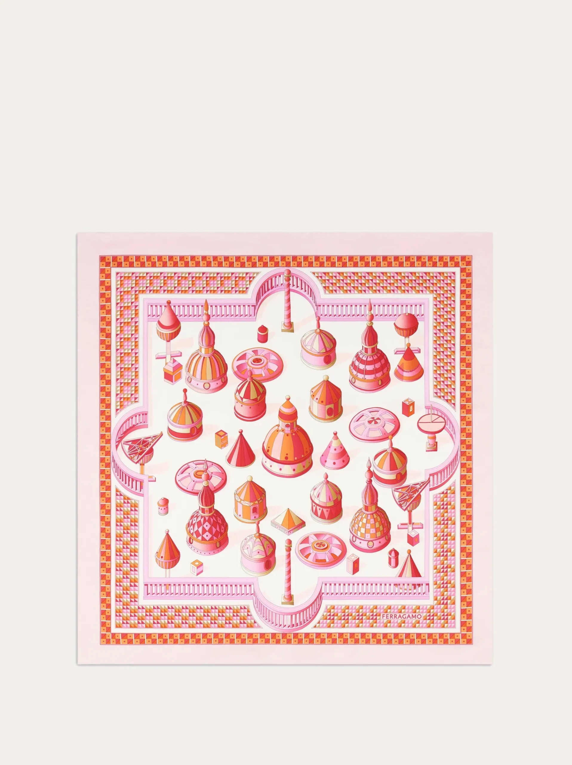 Geometrical renaissance print silk scarf - Women