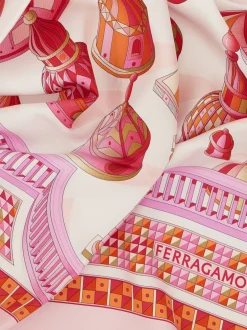 Geometrical renaissance print silk scarf - Women