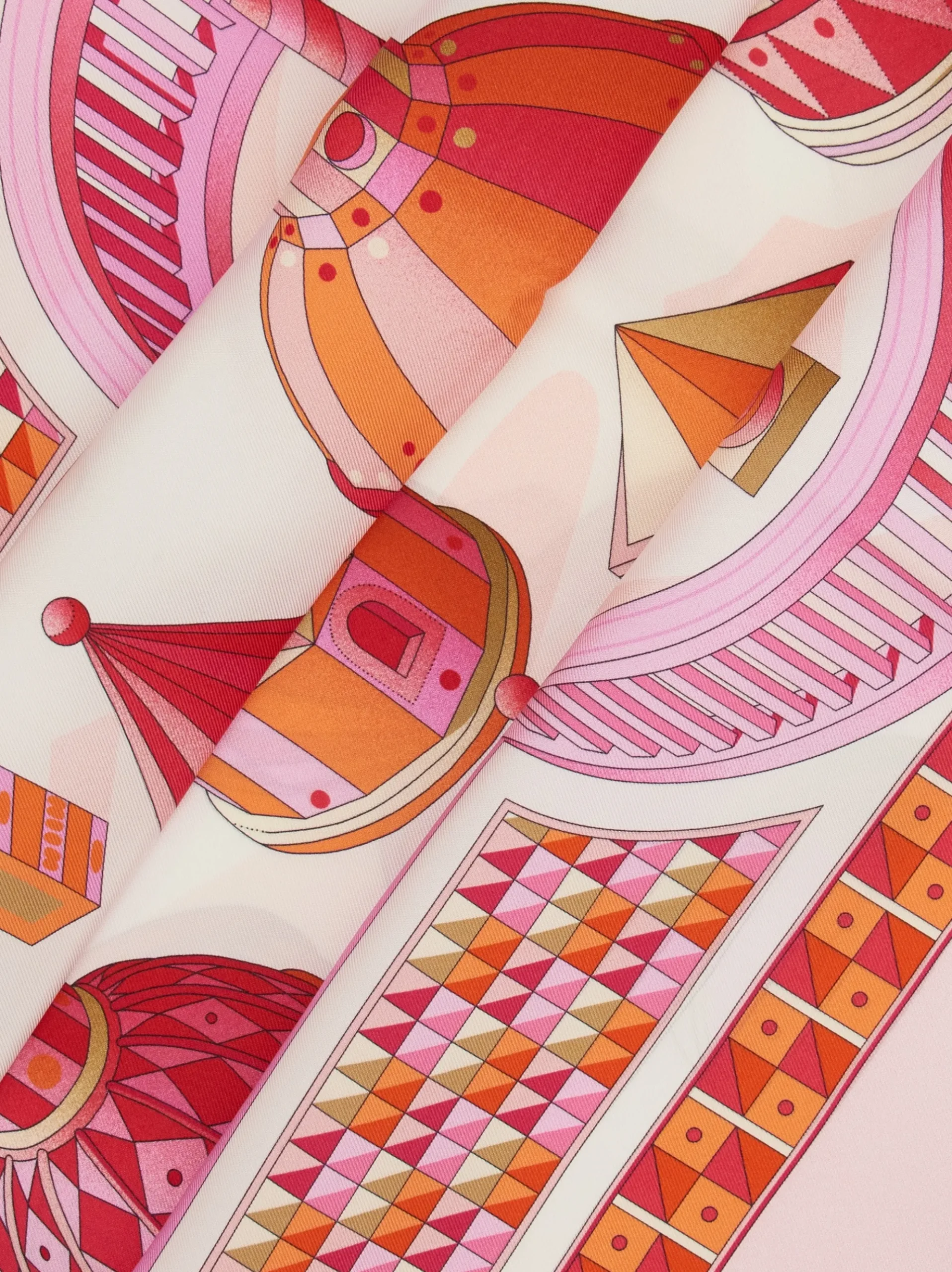 Geometrical renaissance print silk scarf - Women