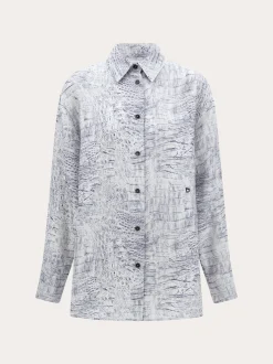 Georgette shirt with orchid print - Women