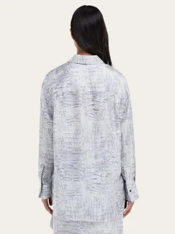 Georgette shirt with orchid print - Women