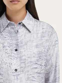 Georgette shirt with orchid print - Women