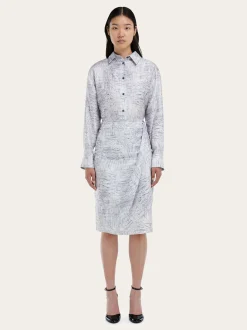 Georgette shirt with orchid print - Women