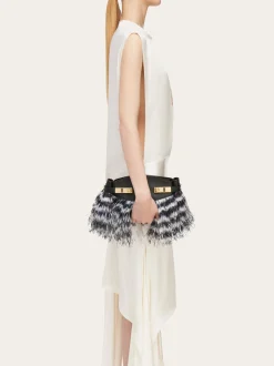 Hug Soft crossbody bag with feathers (XS) - Women