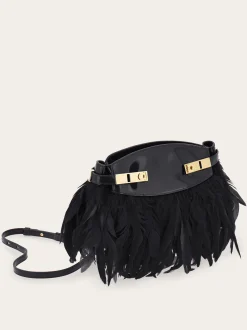 Hug Soft crossbody bag with feathers (XS) - Women