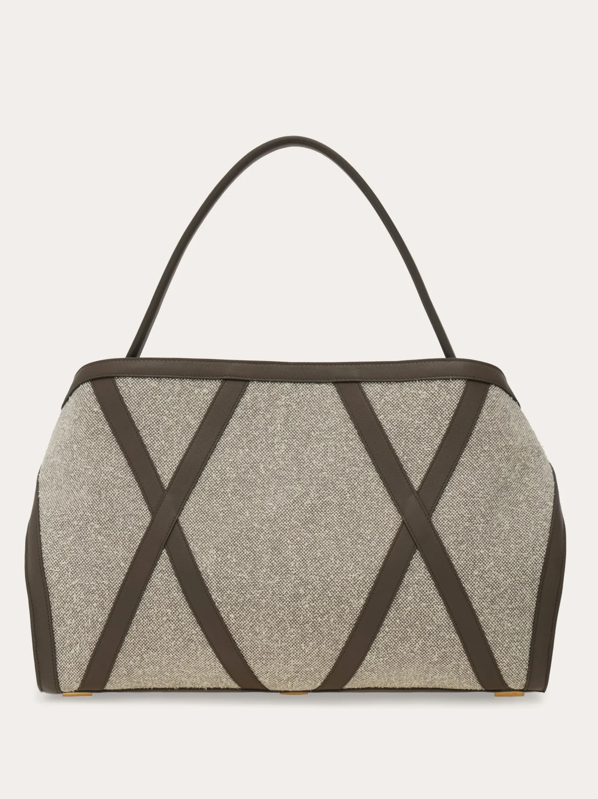 Hug Soft shoulder bag with leather trims (L) - Women