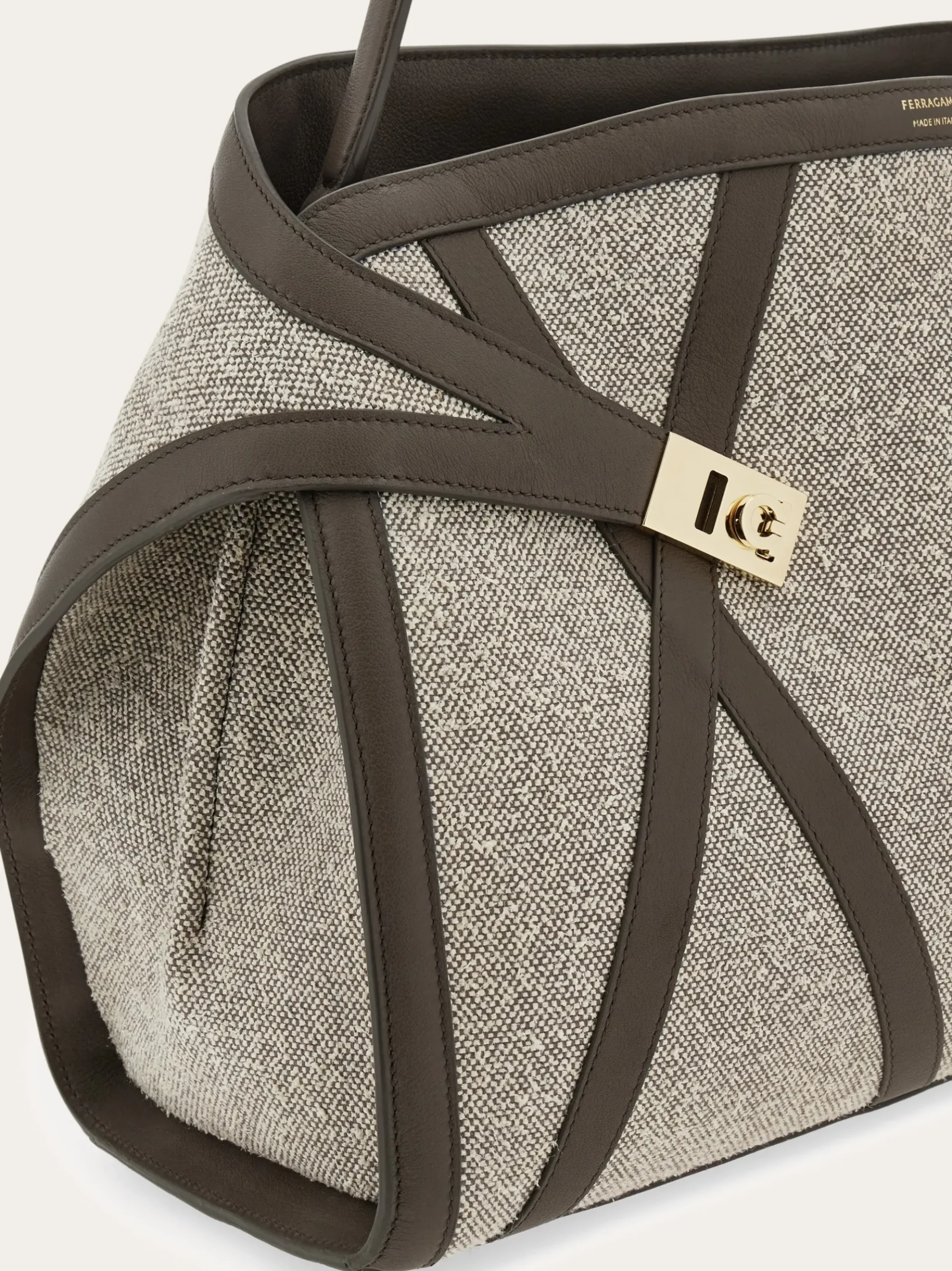 Hug Soft shoulder bag with leather trims (L) - Women