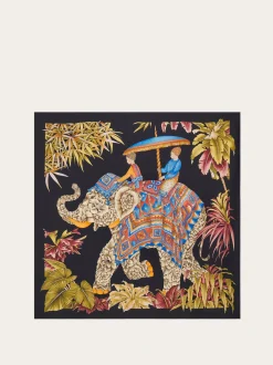 India print silk double face scarf - Women