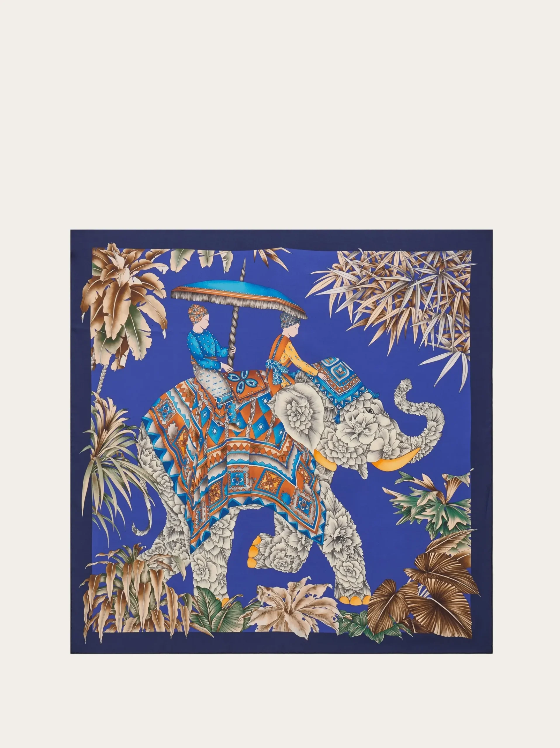 India print silk double face scarf - Women