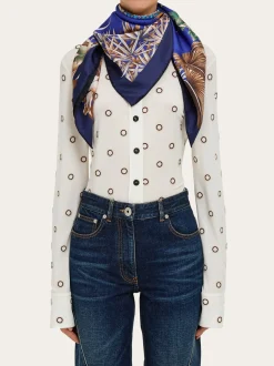 India print silk double face scarf - Women