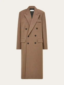 Jersey interlock double breasted coat - Men