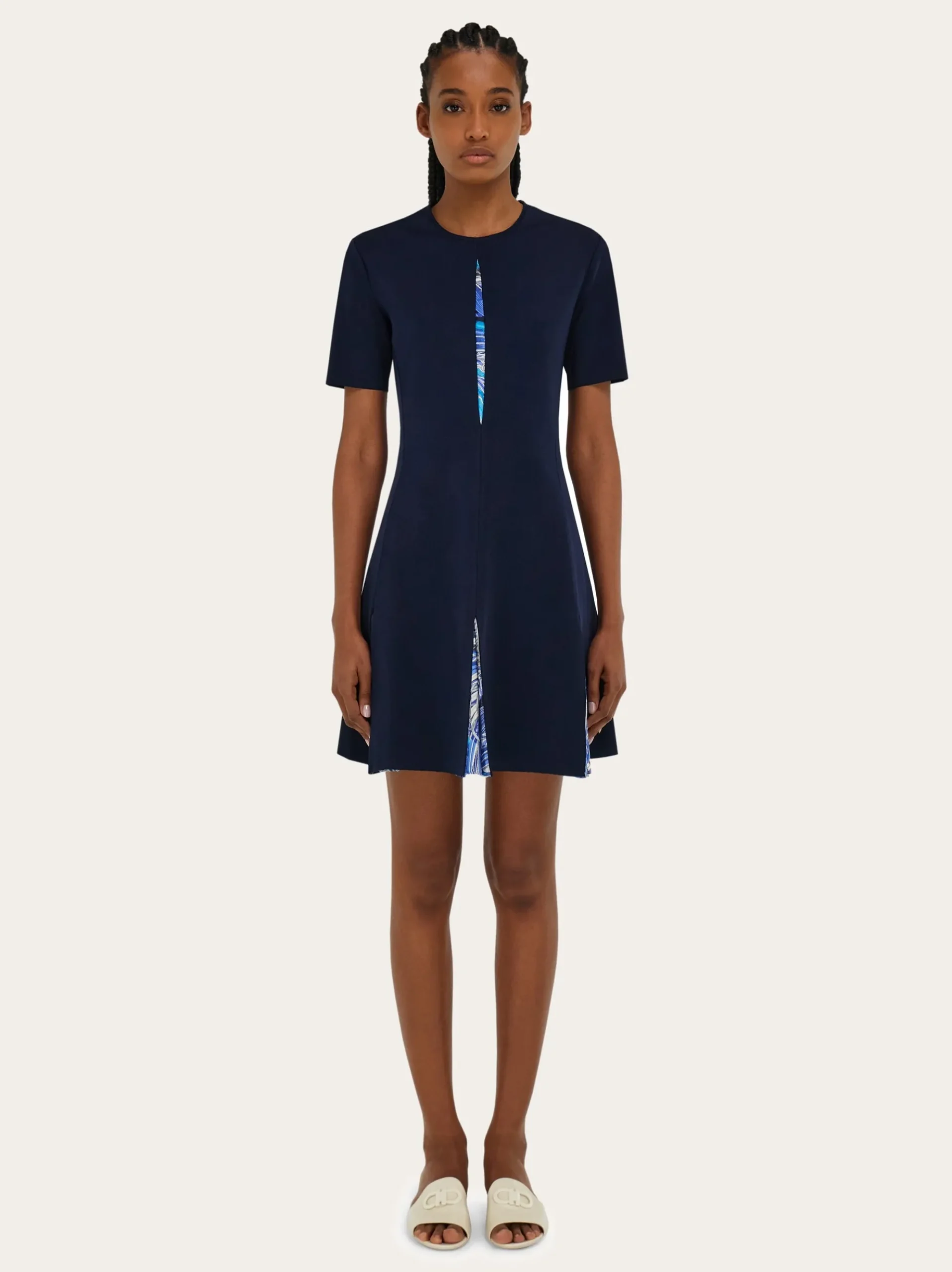 Knit dress with Rooster print inserts - Women