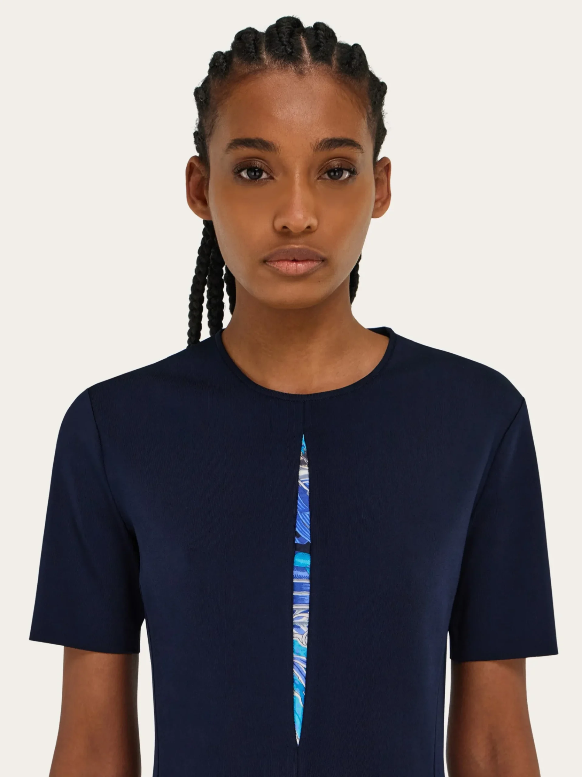 Knit dress with Rooster print inserts - Women