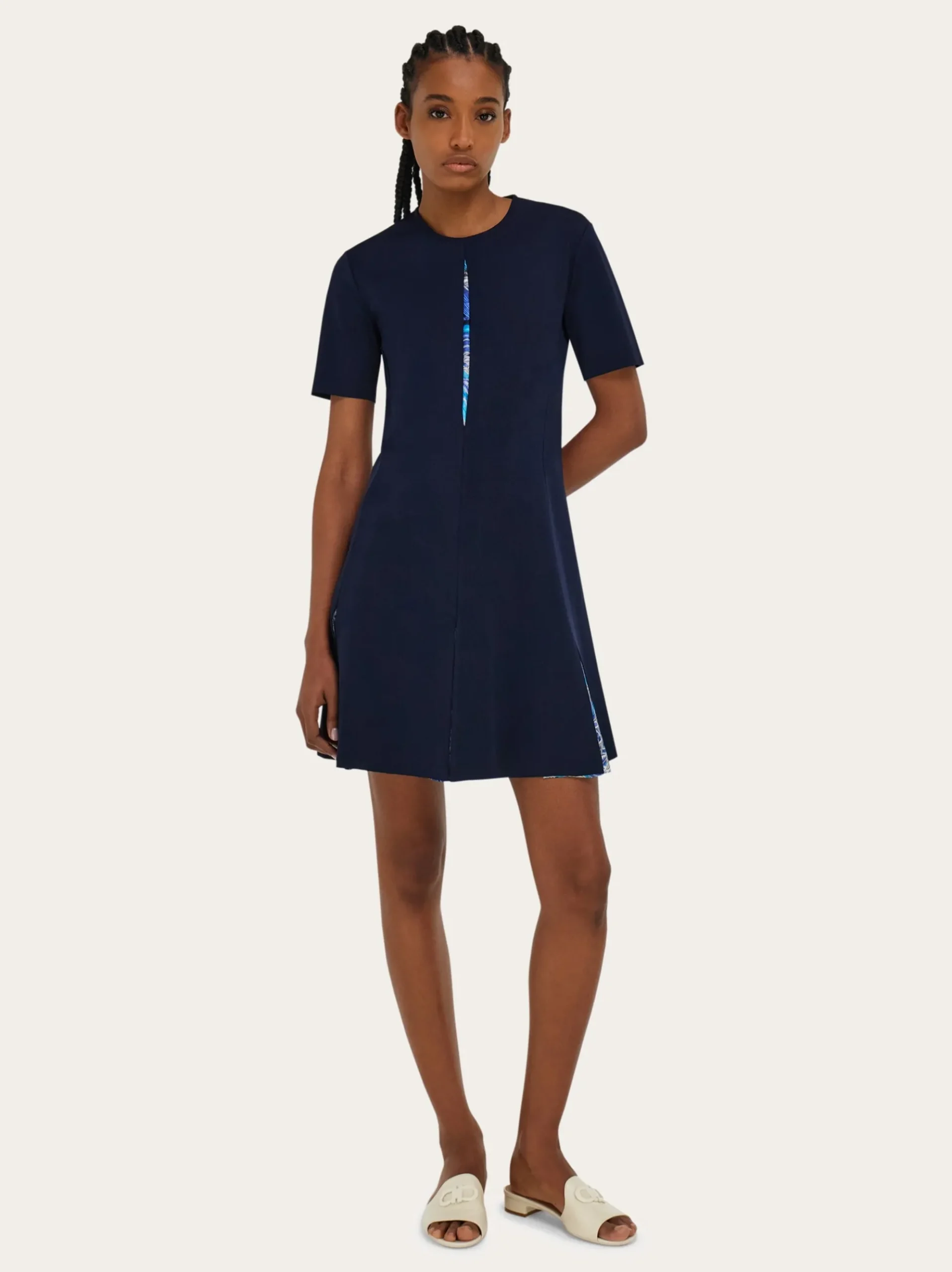 Knit dress with Rooster print inserts - Women