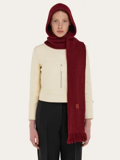 Knitted hood with scarf - Women