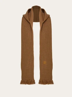 Knitted hood with scarf - Women