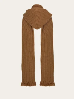 Knitted hood with scarf - Women