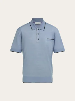 Knitted polo with contrasting trims - Men