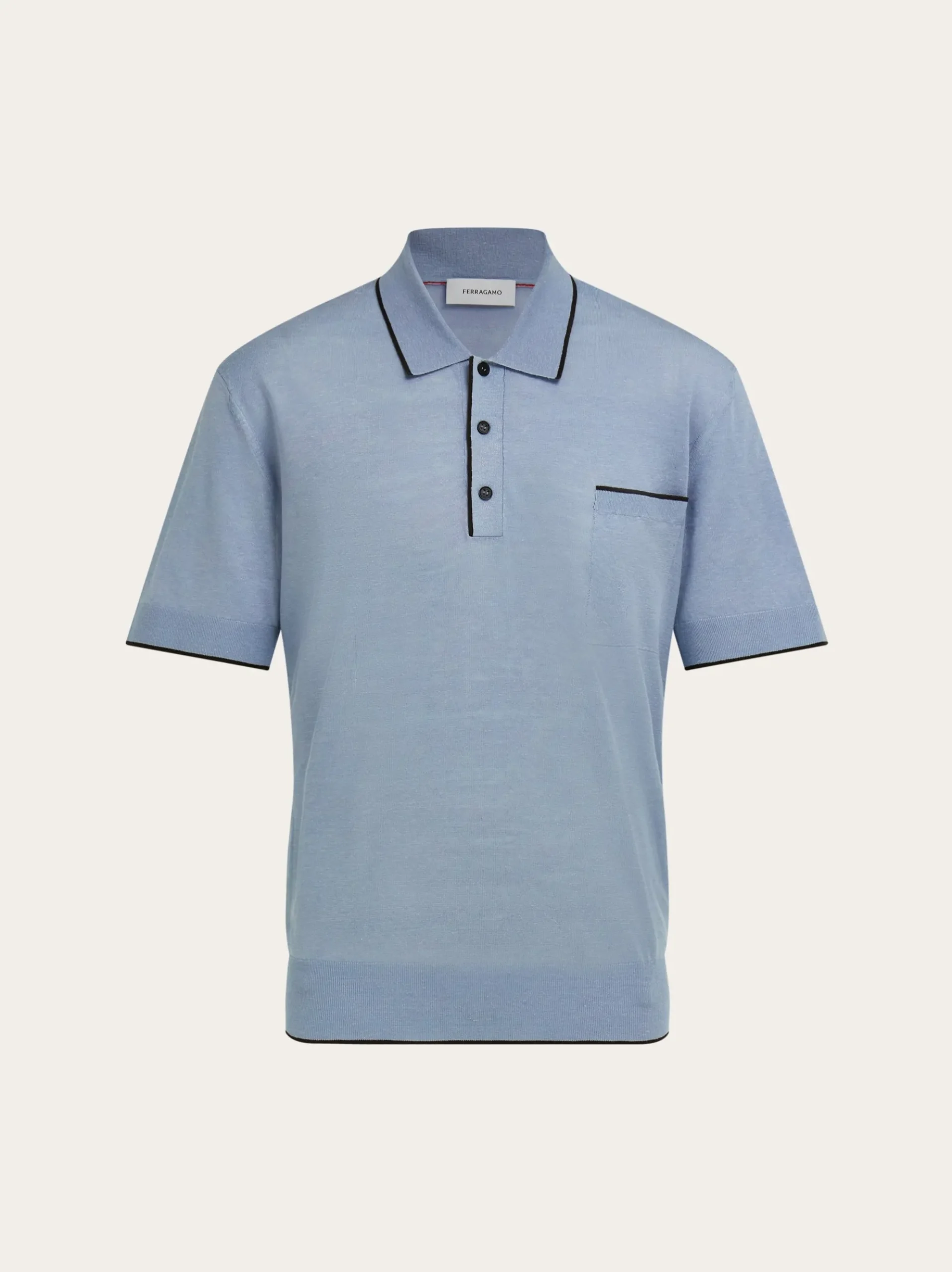 Knitted polo with contrasting trims - Men