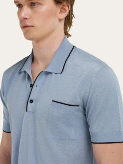 Knitted polo with contrasting trims - Men