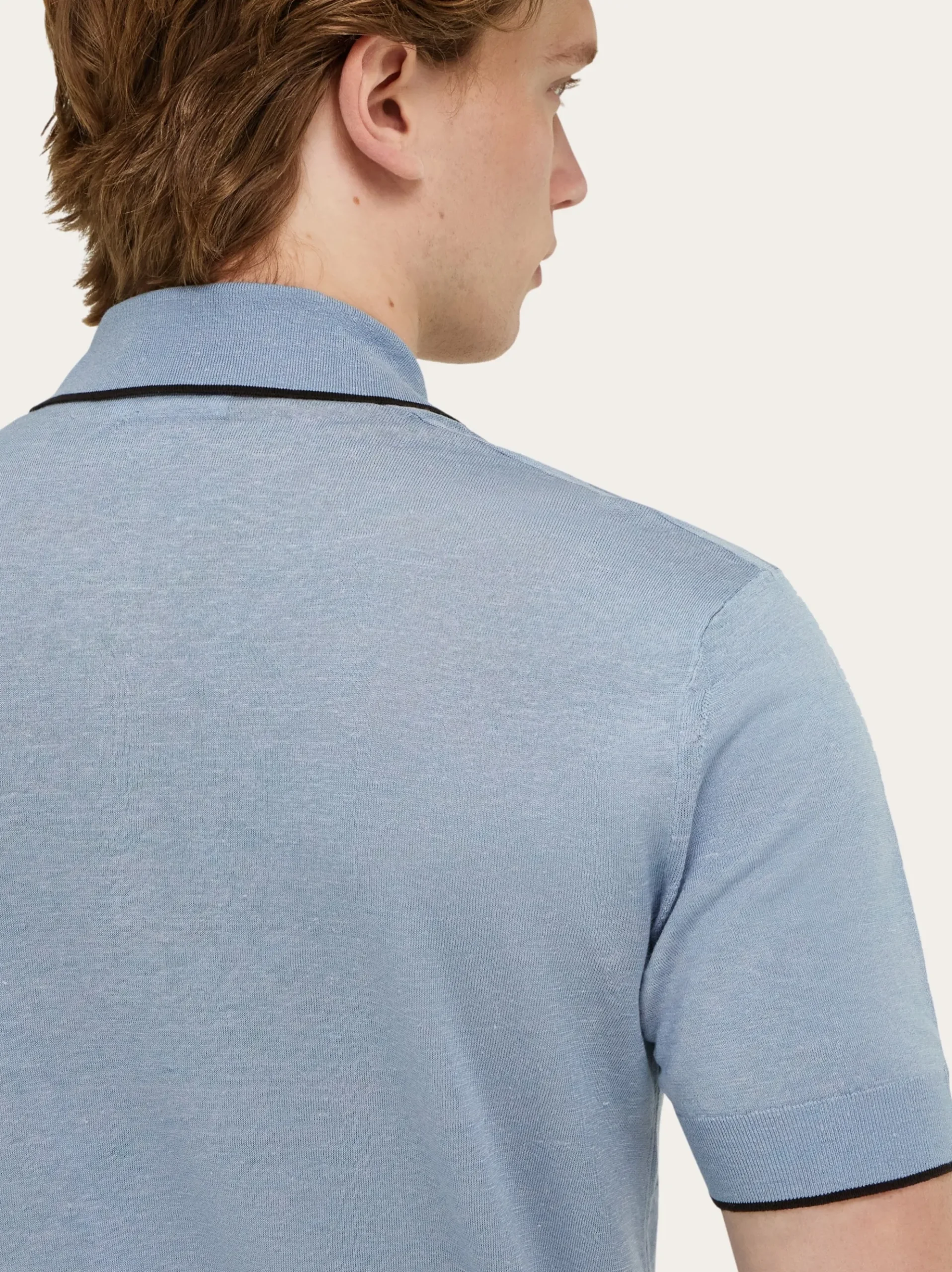 Knitted polo with contrasting trims - Men