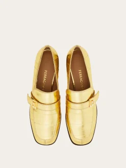 Laminated loafer with Hug buckle detail - Women