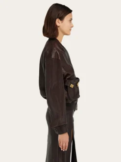 Leather bomber jacket - Women