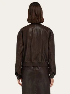 Leather bomber jacket - Women
