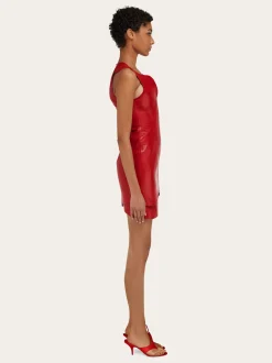 Leather mini dress - Women