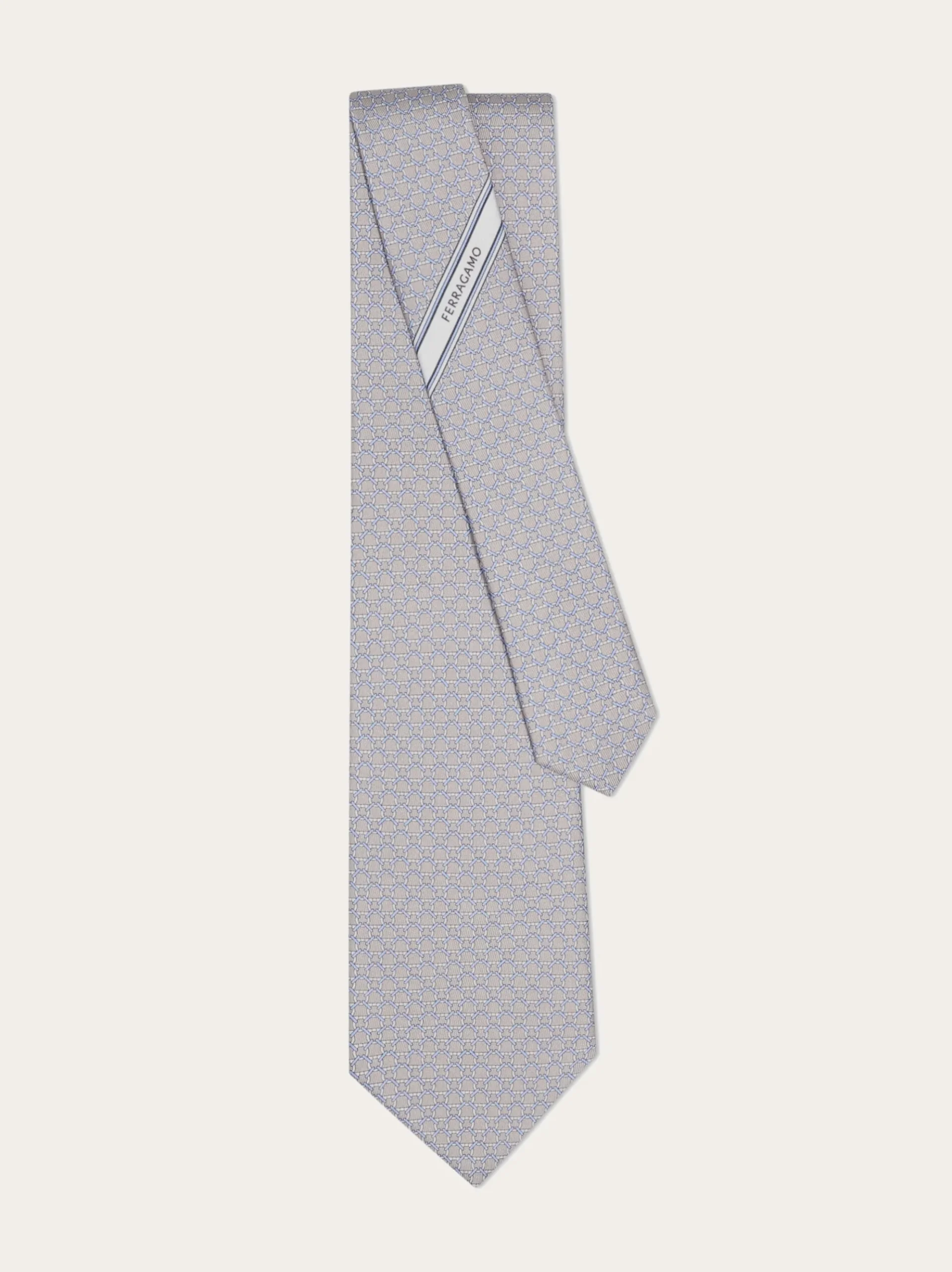 Link print silk tie - Men