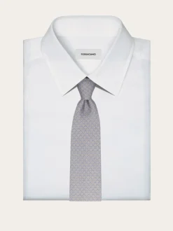 Link print silk tie - Men