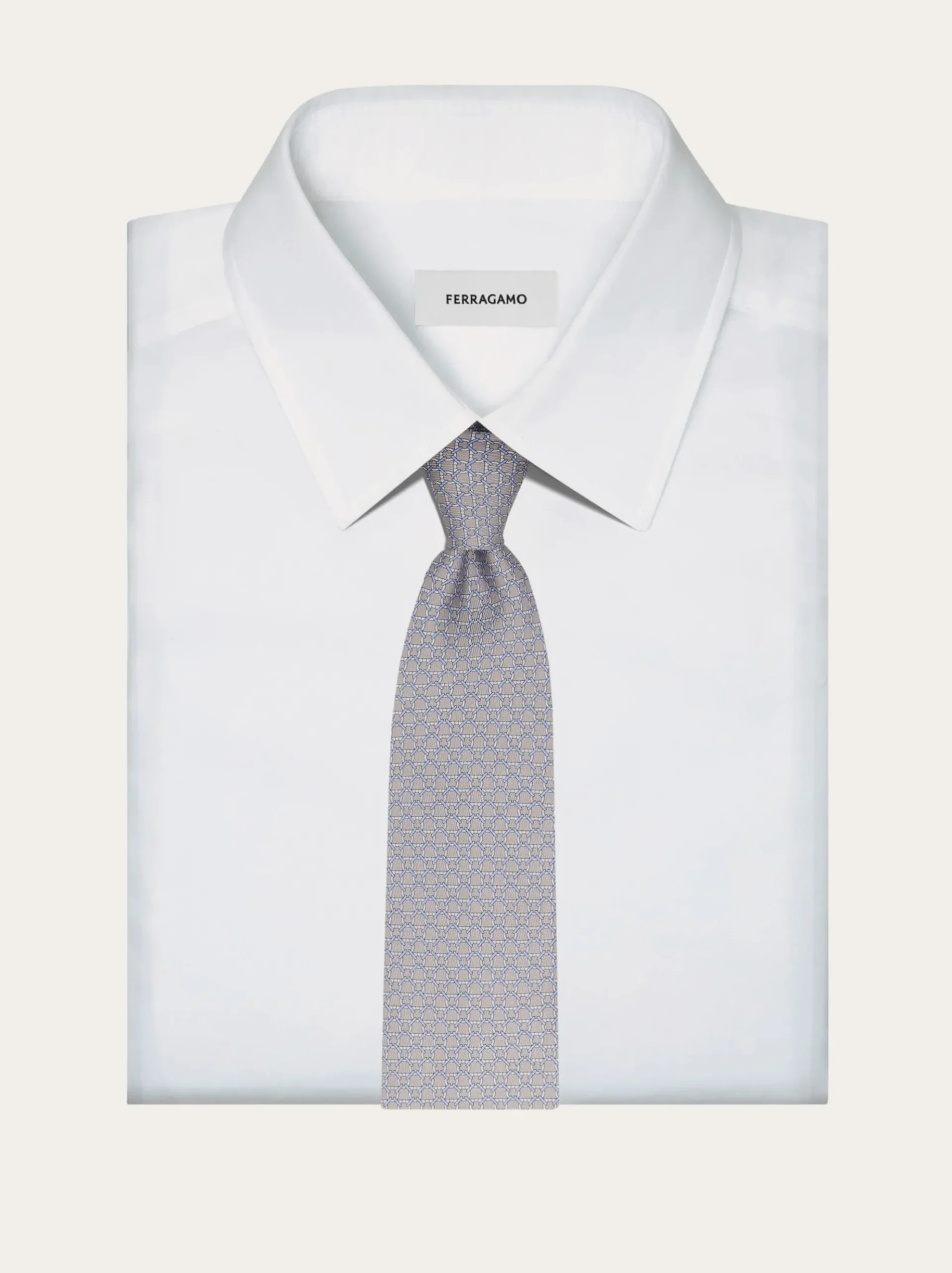 Link print silk tie - Men
