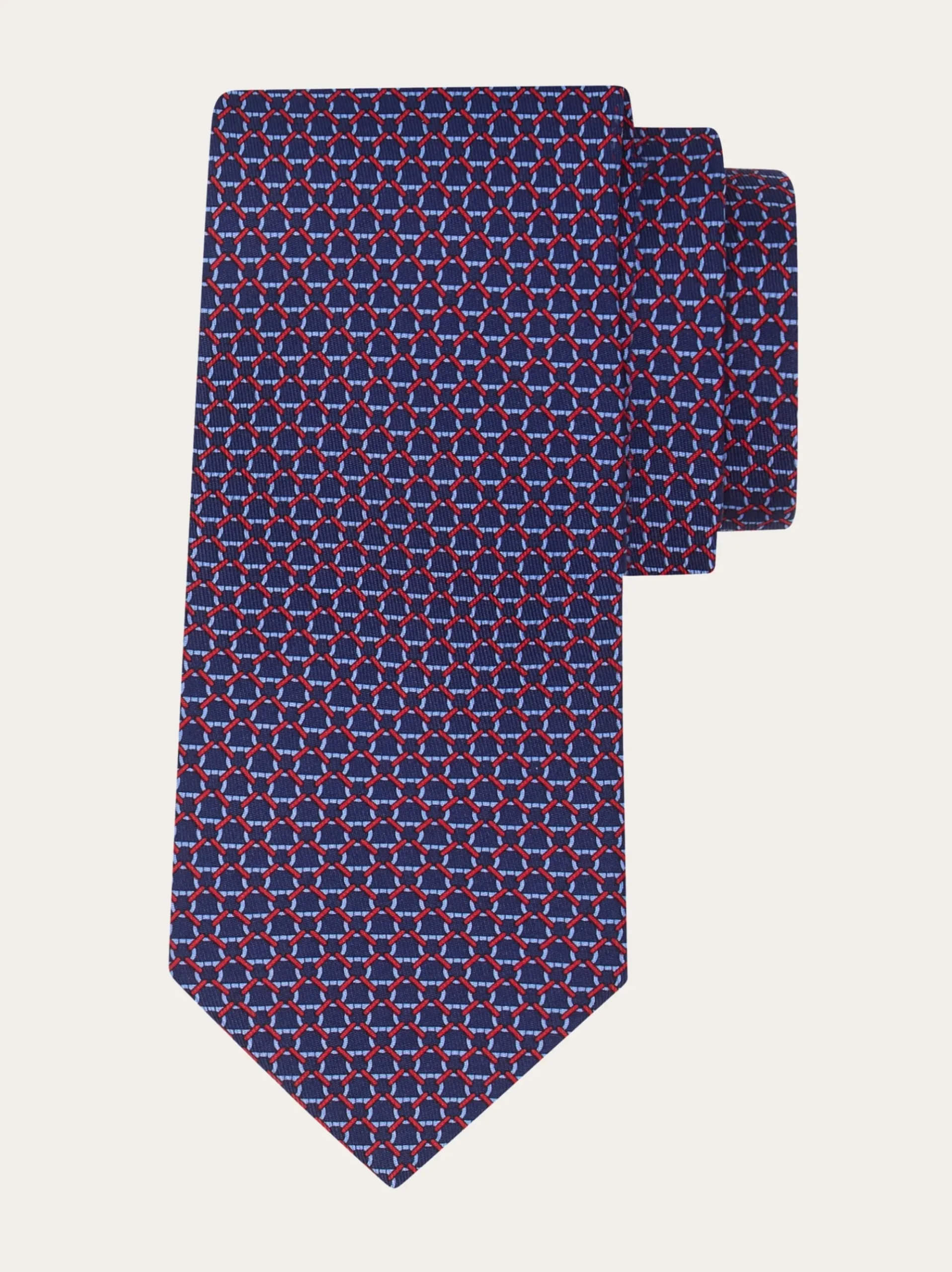 Link print silk tie - Men