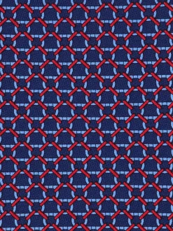 Link print silk tie - Men
