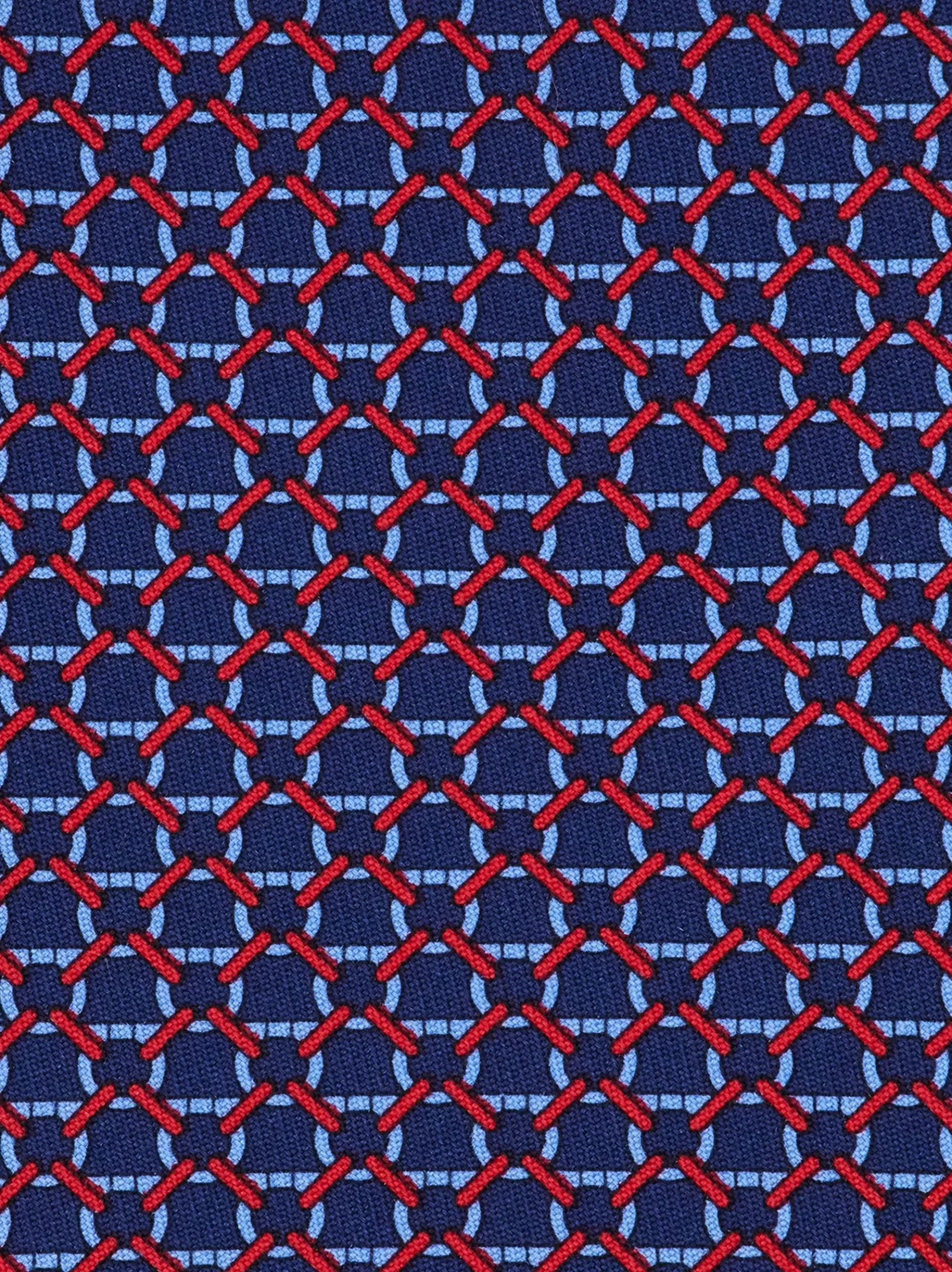 Link print silk tie - Men