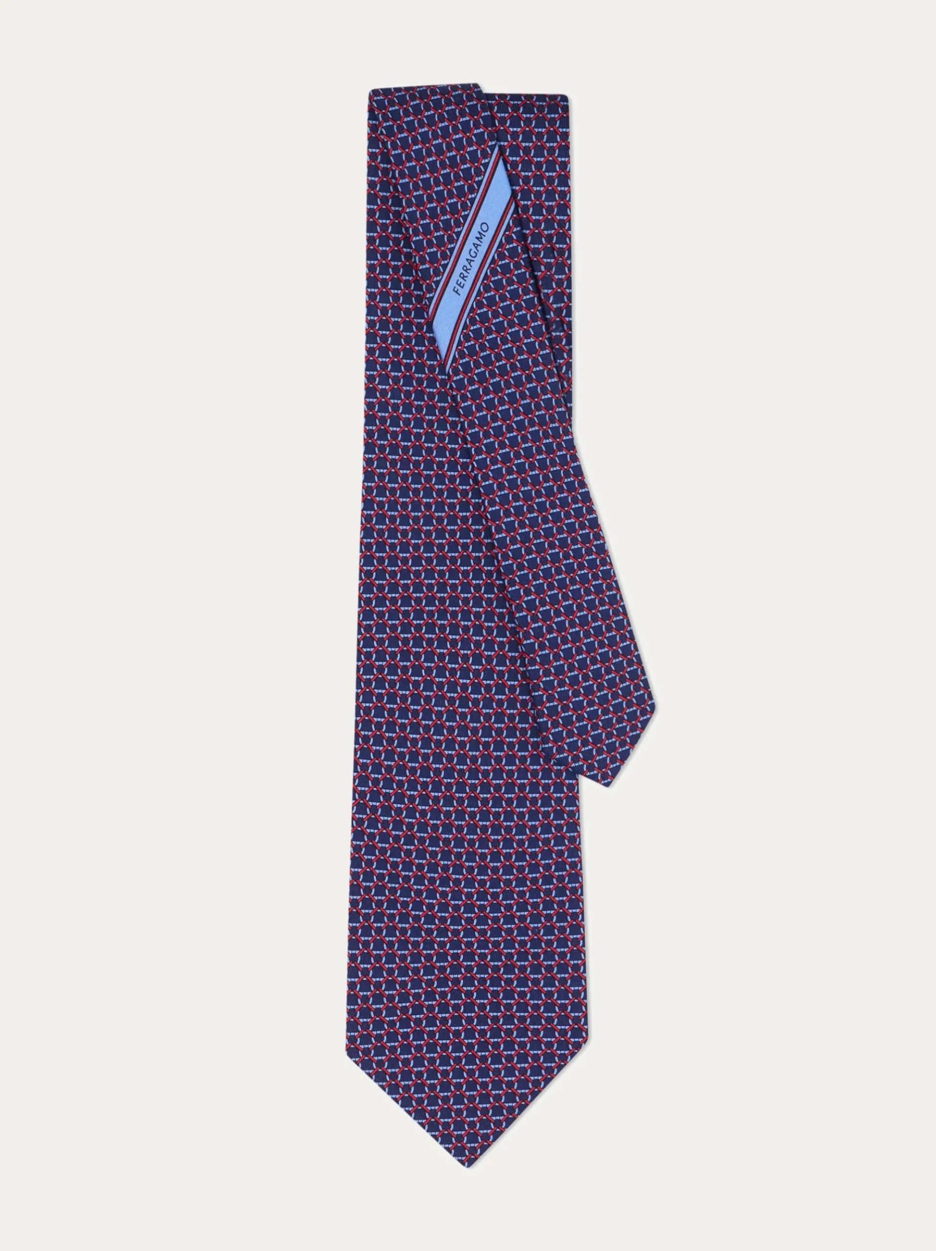 Link print silk tie - Men