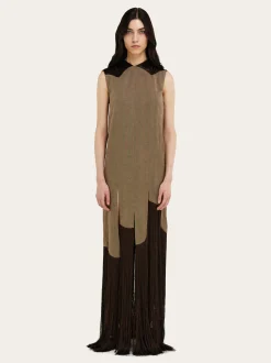 Long dress with fringe detail - Women