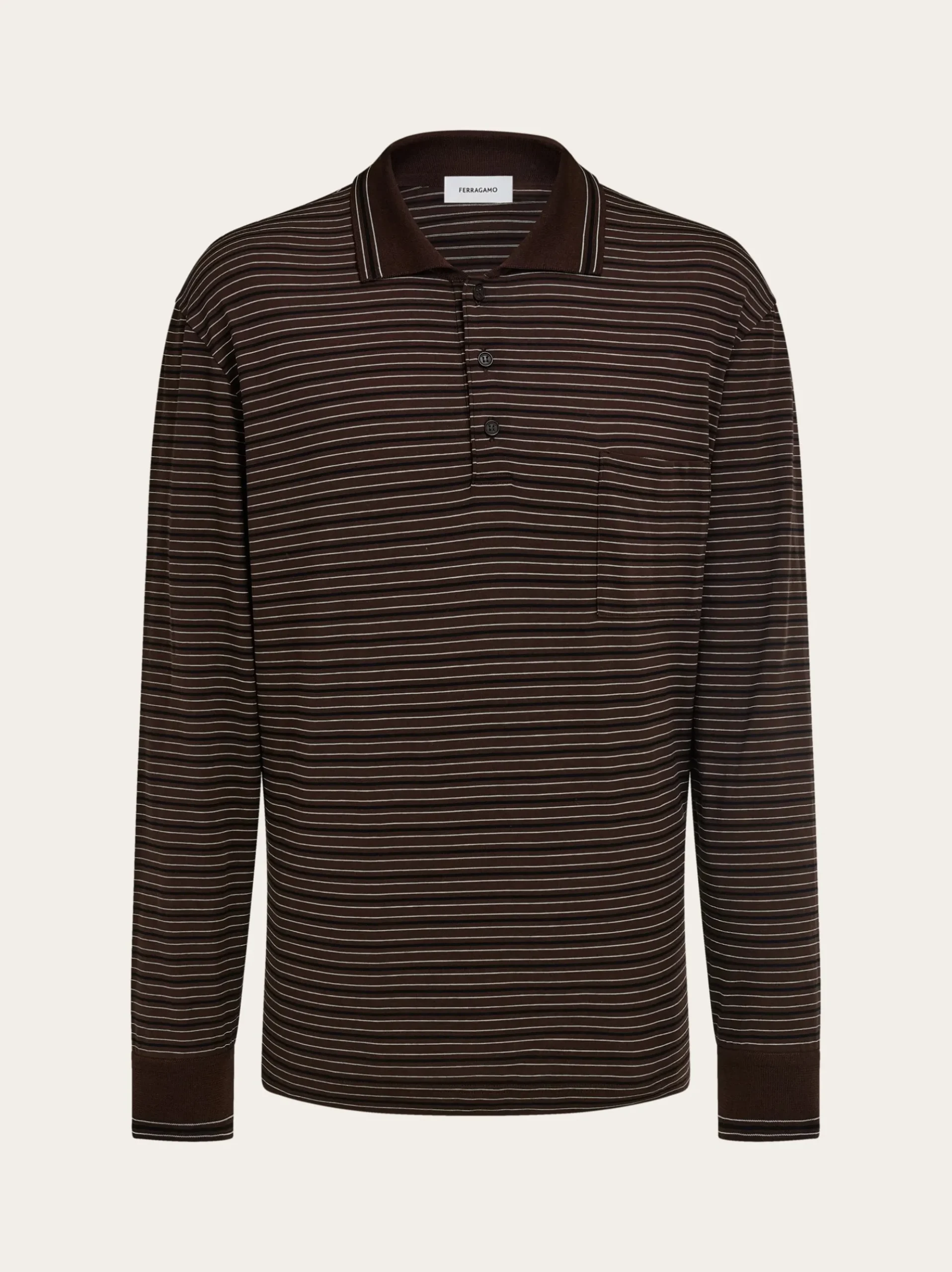 Long sleeve striped polo shirt - Men