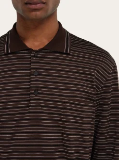 Long sleeve striped polo shirt - Men