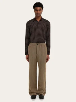 Long sleeve striped polo shirt - Men