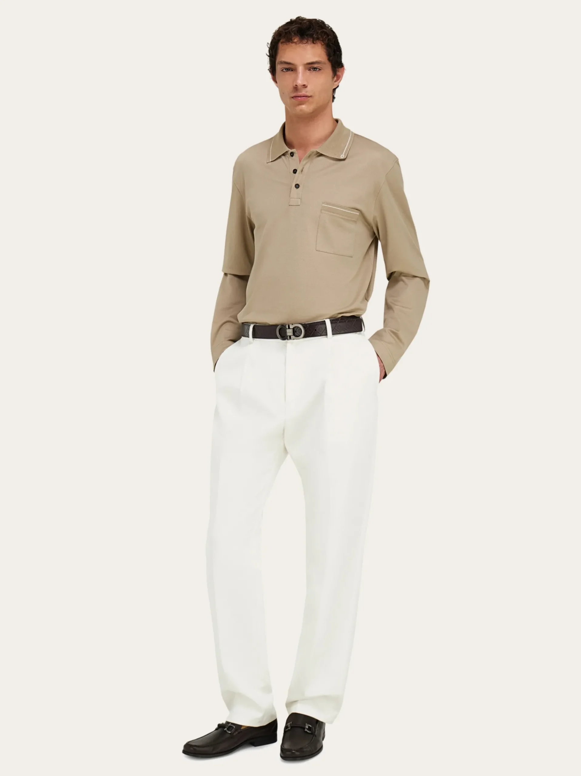 Long sleeved polo shirt - Men