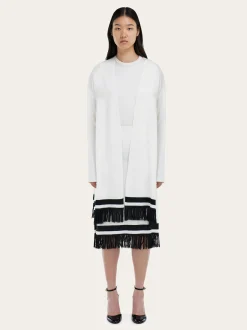 Longline cardigan with fringe detail - Women