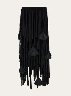 Mesh skirt with flower detail - Women