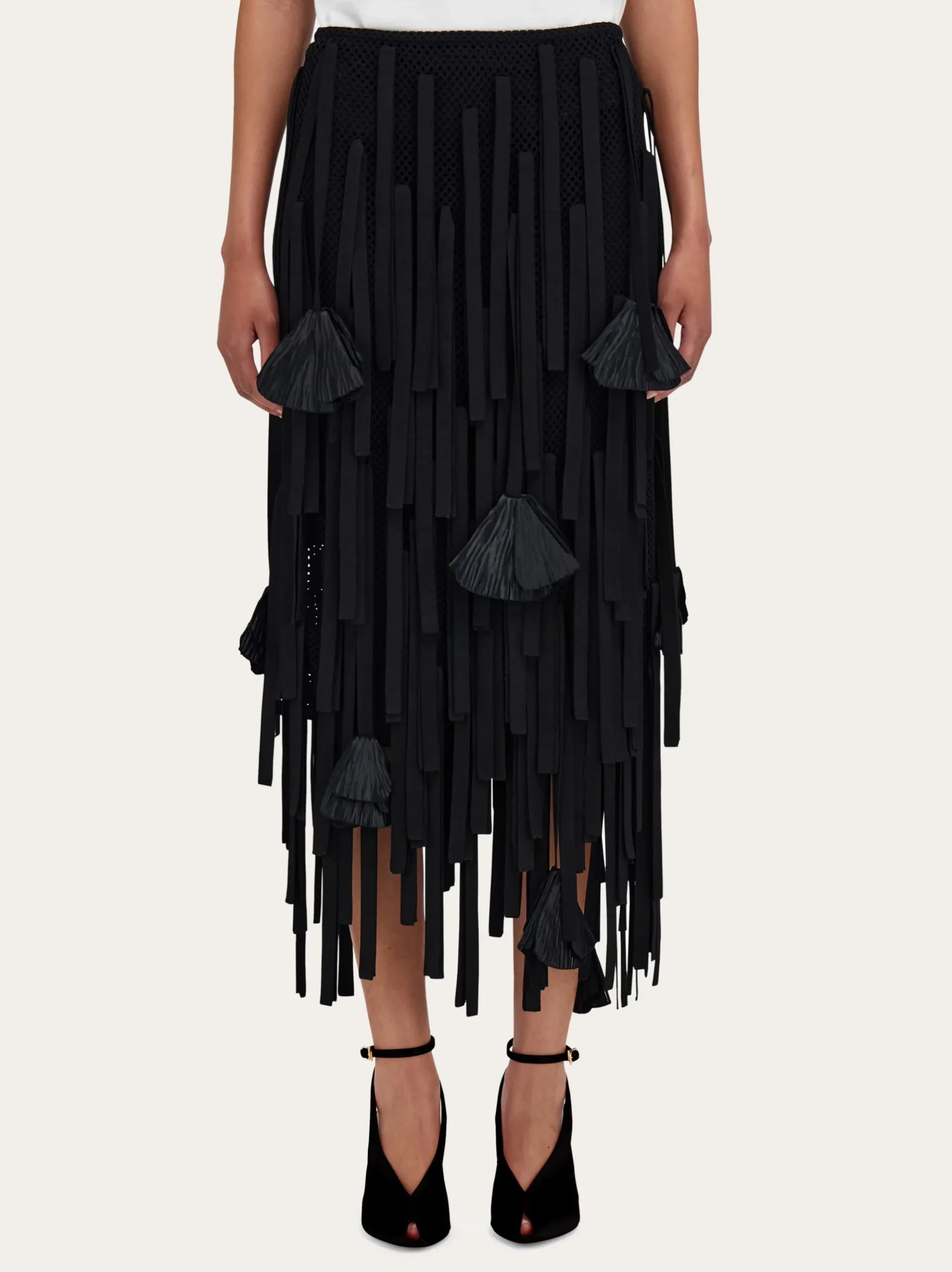 Mesh skirt with flower detail - Women