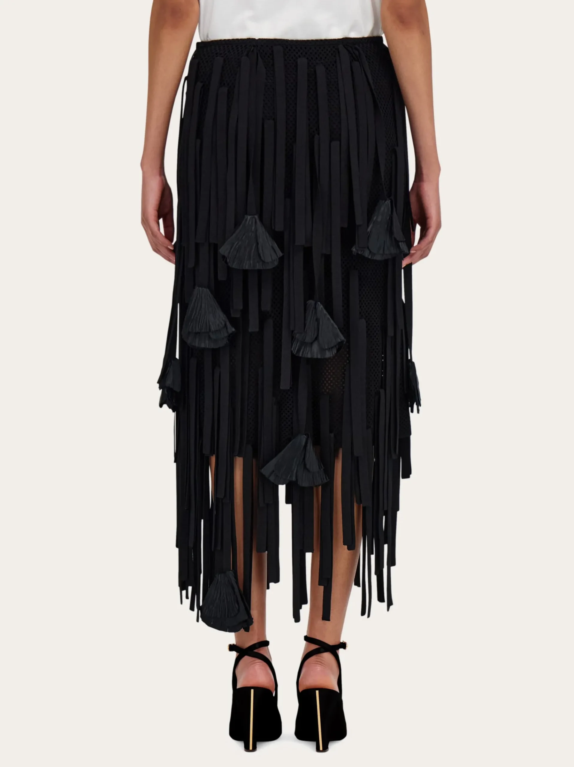 Mesh skirt with flower detail - Women