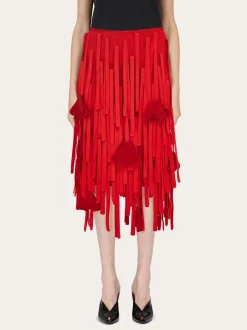Mesh skirt with flower detail - Women
