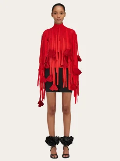 Mesh top with flower detail - Women