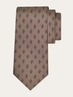 Micro Gancini print silk tie - Men