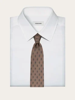 Micro Gancini print silk tie - Men